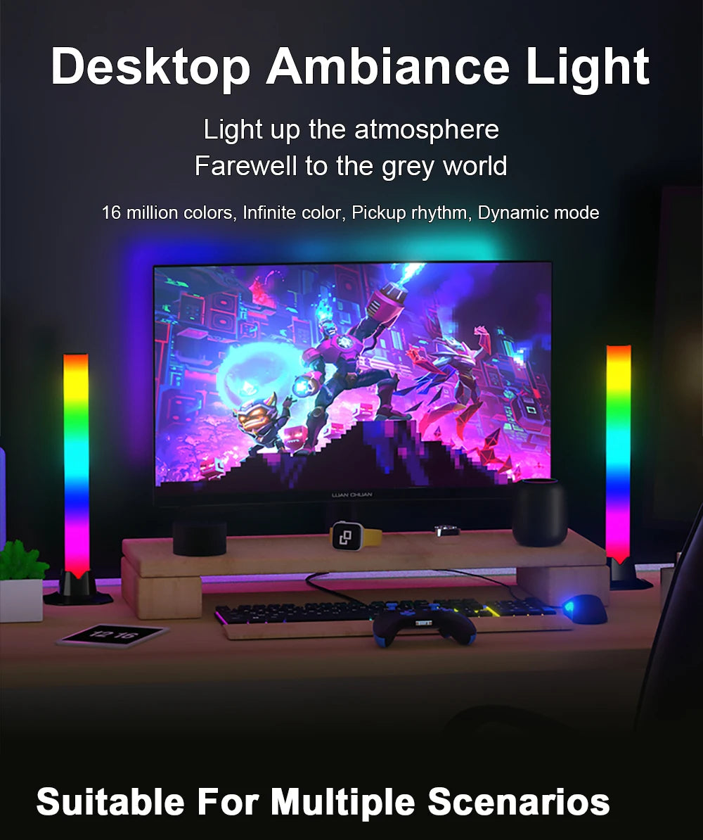 Barres LED RGB pour Bureau – Ambiance Lumineuse et Décorative 2 pièces – أعمدة إضاءة للمكتب