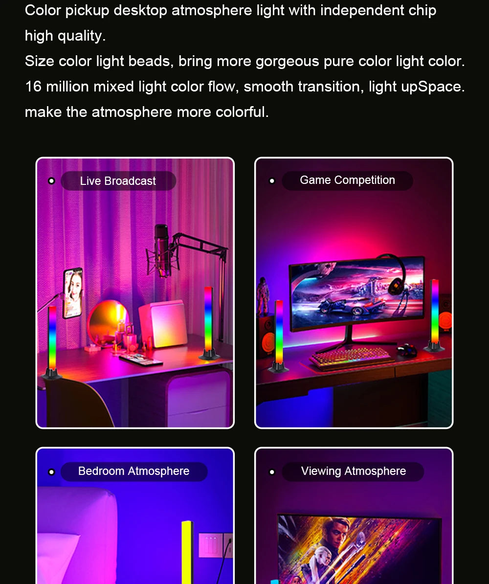 Barres LED RGB pour Bureau – Ambiance Lumineuse et Décorative 2 pièces – أعمدة إضاءة للمكتب