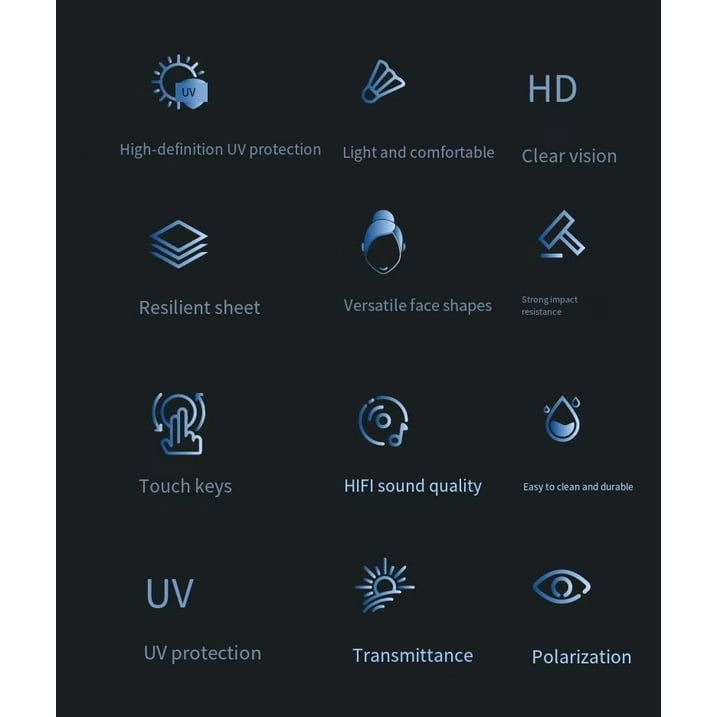 Lunettes Intelligentes Bluetooth Sans Fil نظارات شمسية ذكية · سماعات لاسلكية · مكالمات مجانية · عدسات UV400