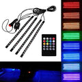 Kit 4 Bandes LED Intérieures Voiture RGB avec Télécommande & Mode Musique – Éclairage Ambiance 48 LED 12V