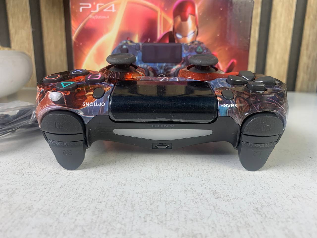Manette PS4 Captain America – Sans Fil & Rechargeable PlayStation 4-Pro/Slim- (High Copy)