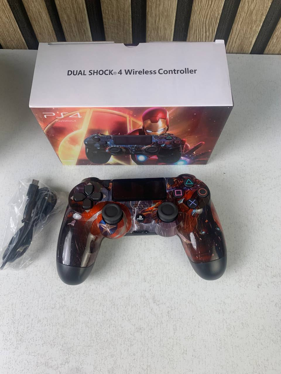 Manette PS4 Captain America – Sans Fil & Rechargeable PlayStation 4-Pro/Slim- (High Copy)