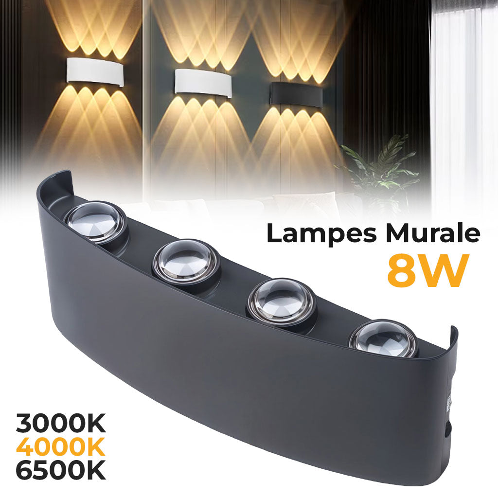 Applique Murale LED Étanche 8W - Lumière Blanc Chaud 6500K
