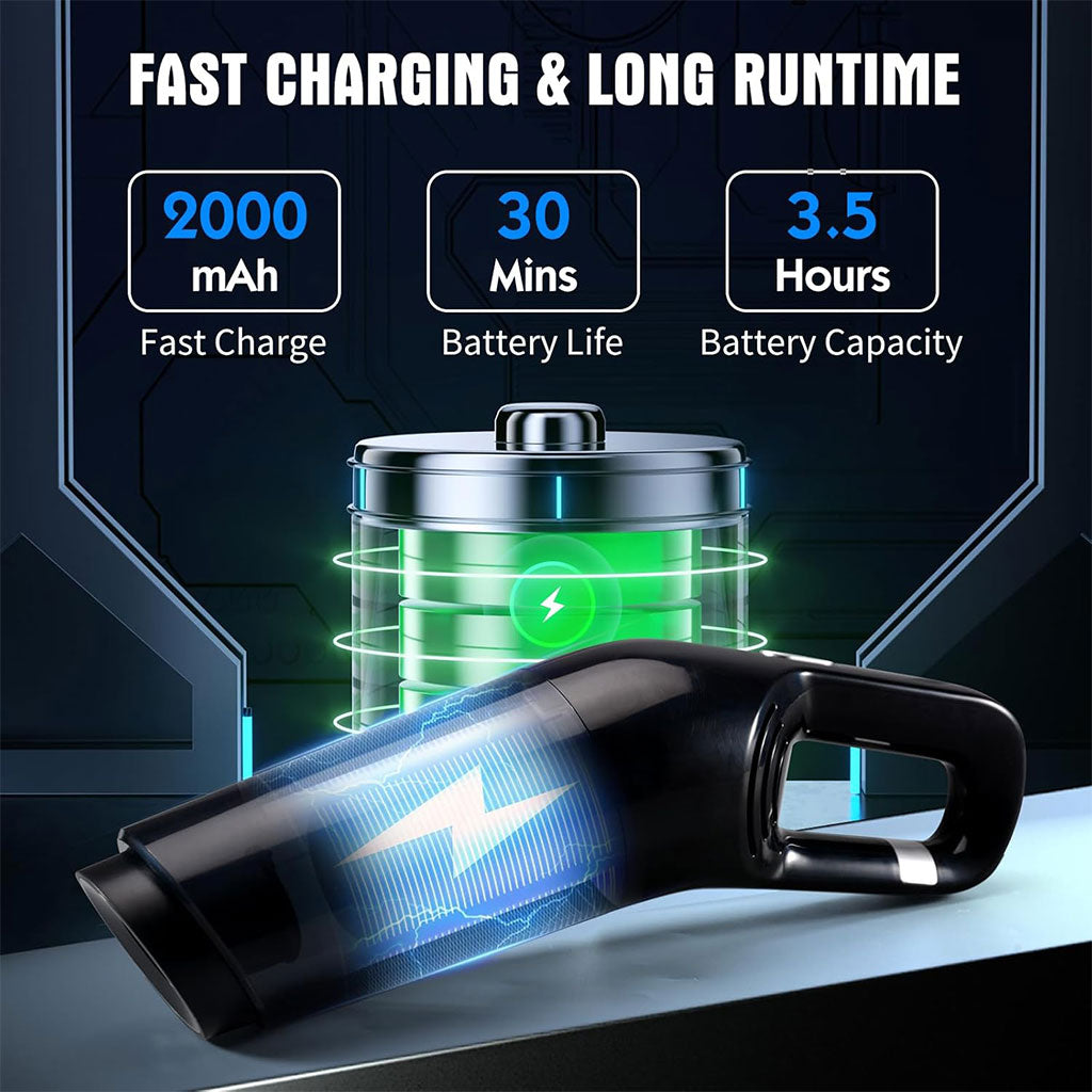 Aspirateur de Voiture Sans Fil 10000PA Rechargeable – مكنسة كهربائية لاسلكية