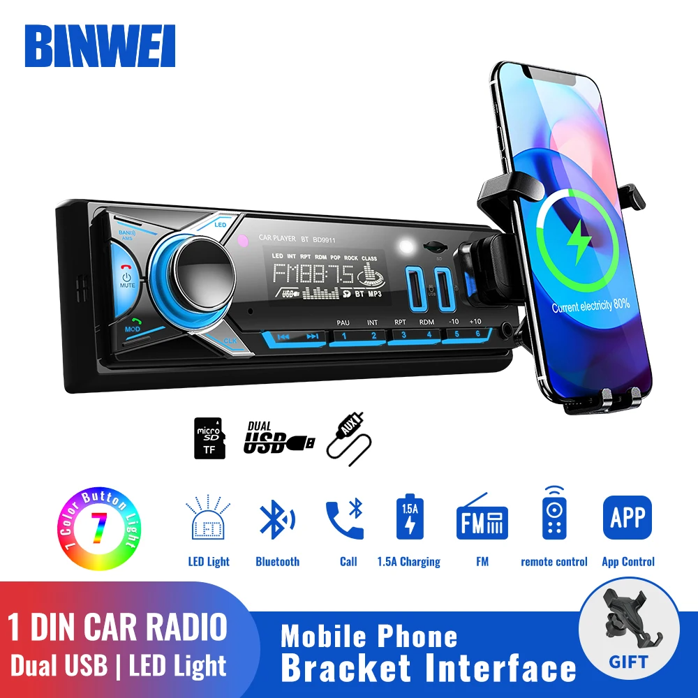 Récepteur Stéréo Voiture Bluetooth 60W – VOITURE BT avec Écran LCD et Carte SD