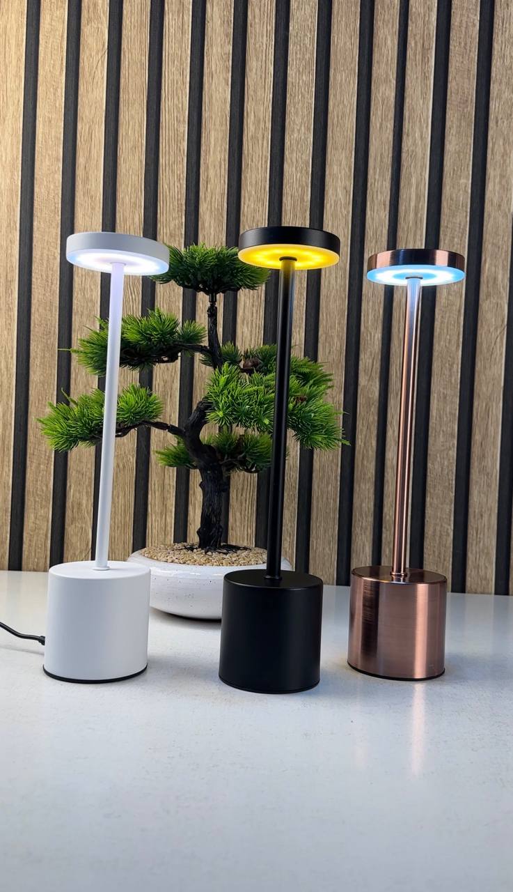 Lampe de Table LED Sans Fil Tactile – 3 Couleurs, Variateur Intelligent & Batterie 5000mAh 💡