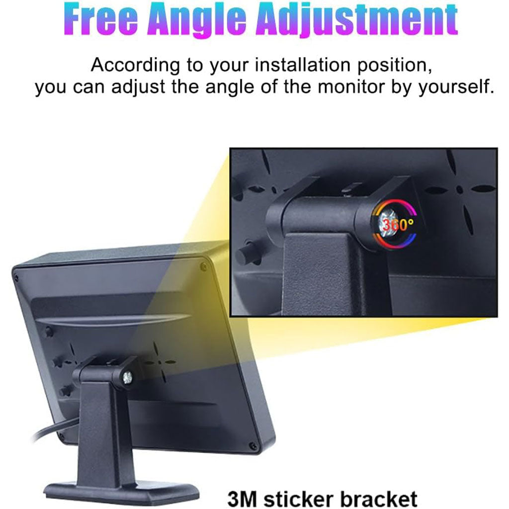 Caméra de Recul Grand Angle avec Écran TFT 4.3" – Vision Nocturne & Aide au Stationnement