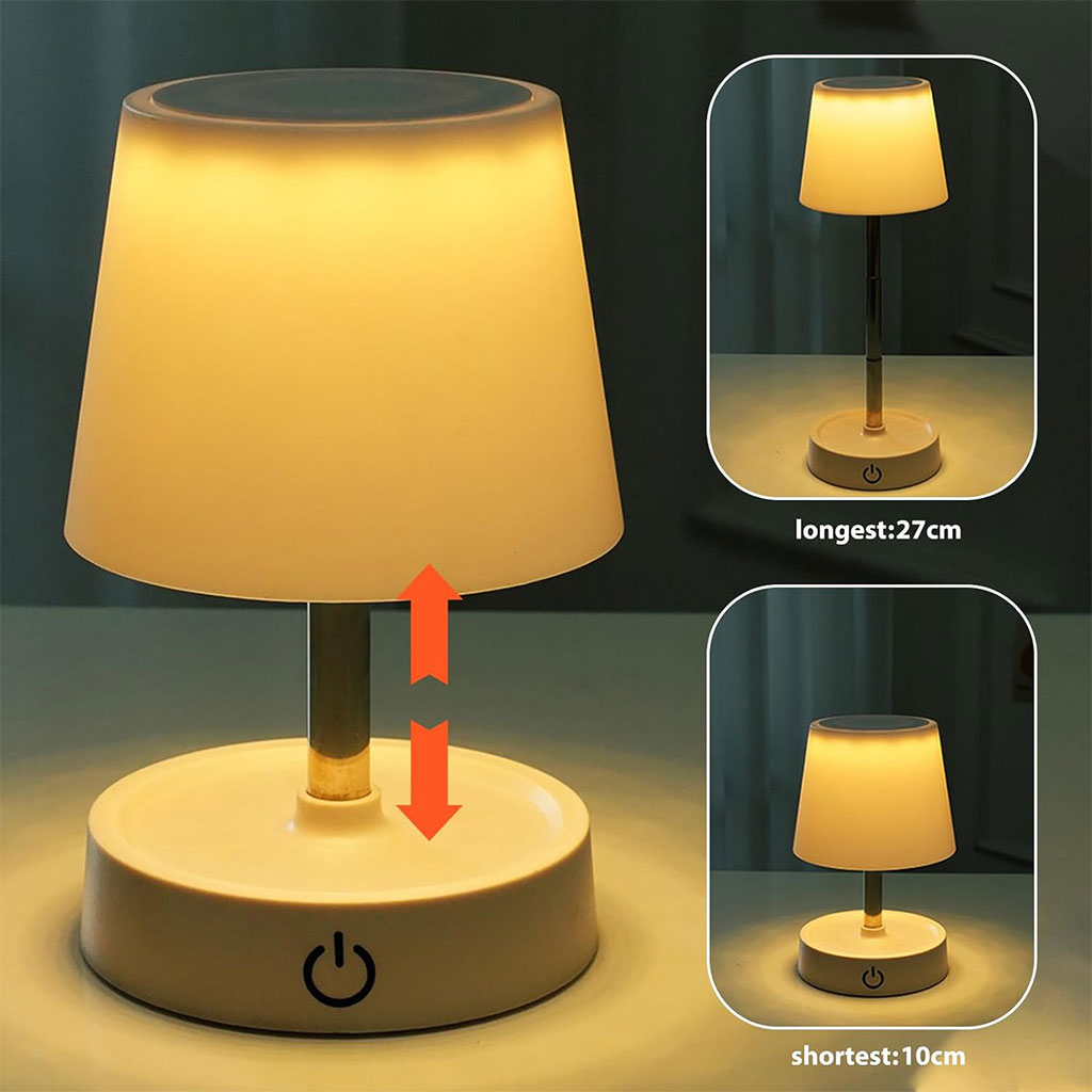 Lampe de Table LED Télescopique Rechargeable – Design Élégant & Contrôle Tactile