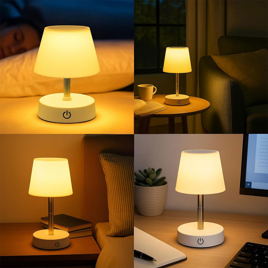 Lampe de Table LED Télescopique Rechargeable – Design Élégant & Contrôle Tactile