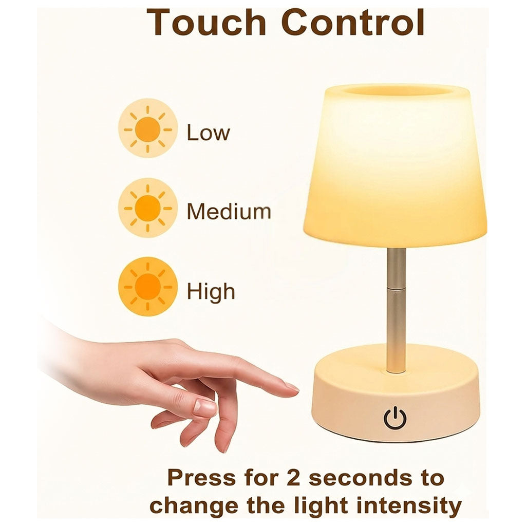 Lampe de Table LED Télescopique Rechargeable – Design Élégant & Contrôle Tactile