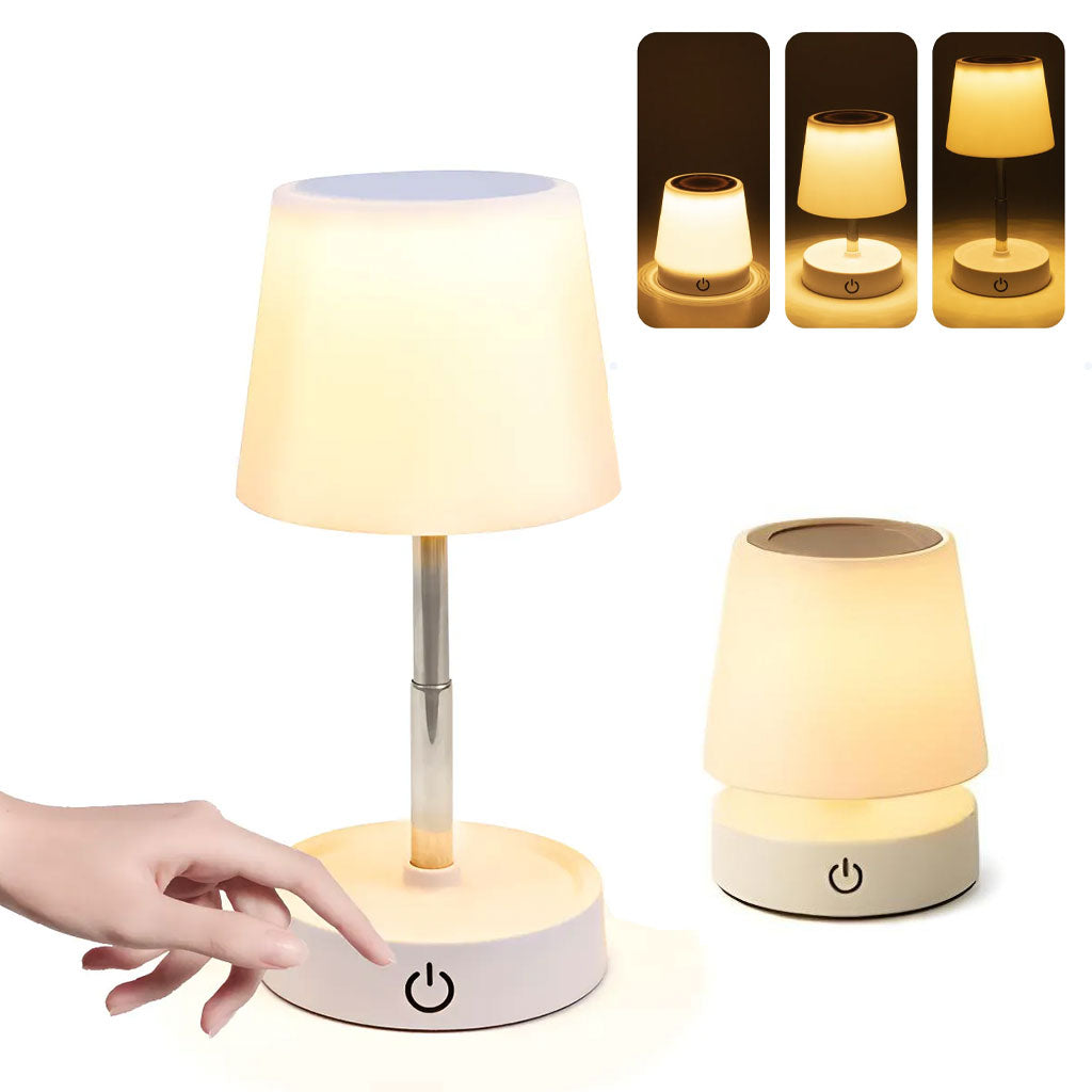 Lampe de Table LED Télescopique Rechargeable – Design Élégant & Contrôle Tactile