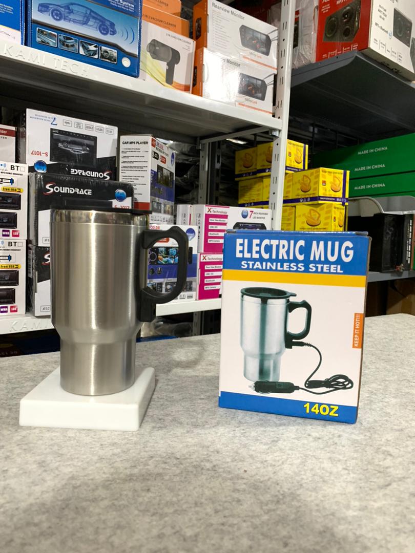 Chauffe-Tasse Électrique 12V pour Voiture — 450 ml | Acier Inoxydable | Café Chaud en 15 Min