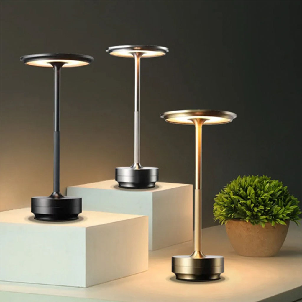 Lampe de Table Sans Fil Luxueuse – 3 Couleurs, 48h d'Autonomie