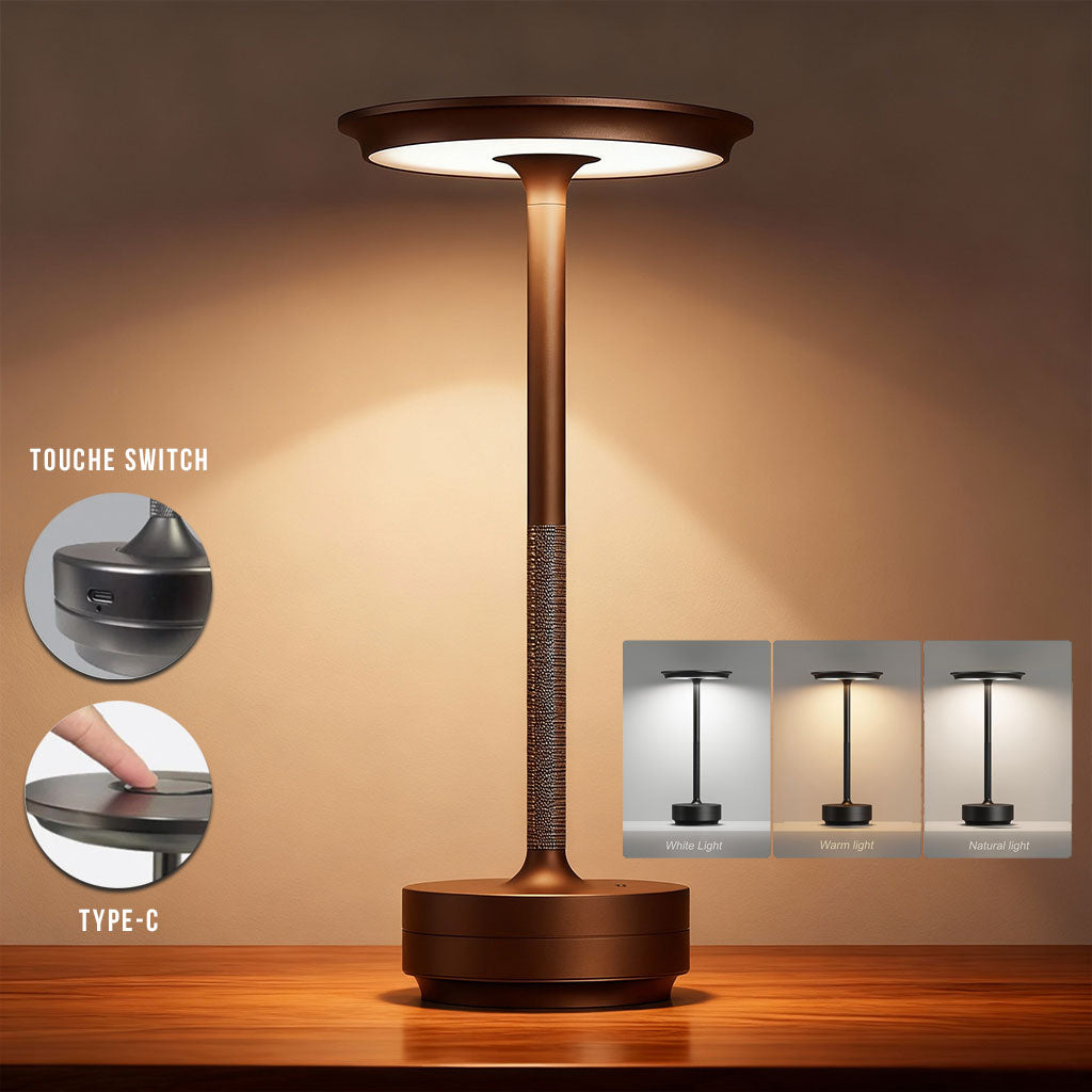 Lampe de Table Sans Fil Luxueuse – 3 Couleurs, 48h d'Autonomie