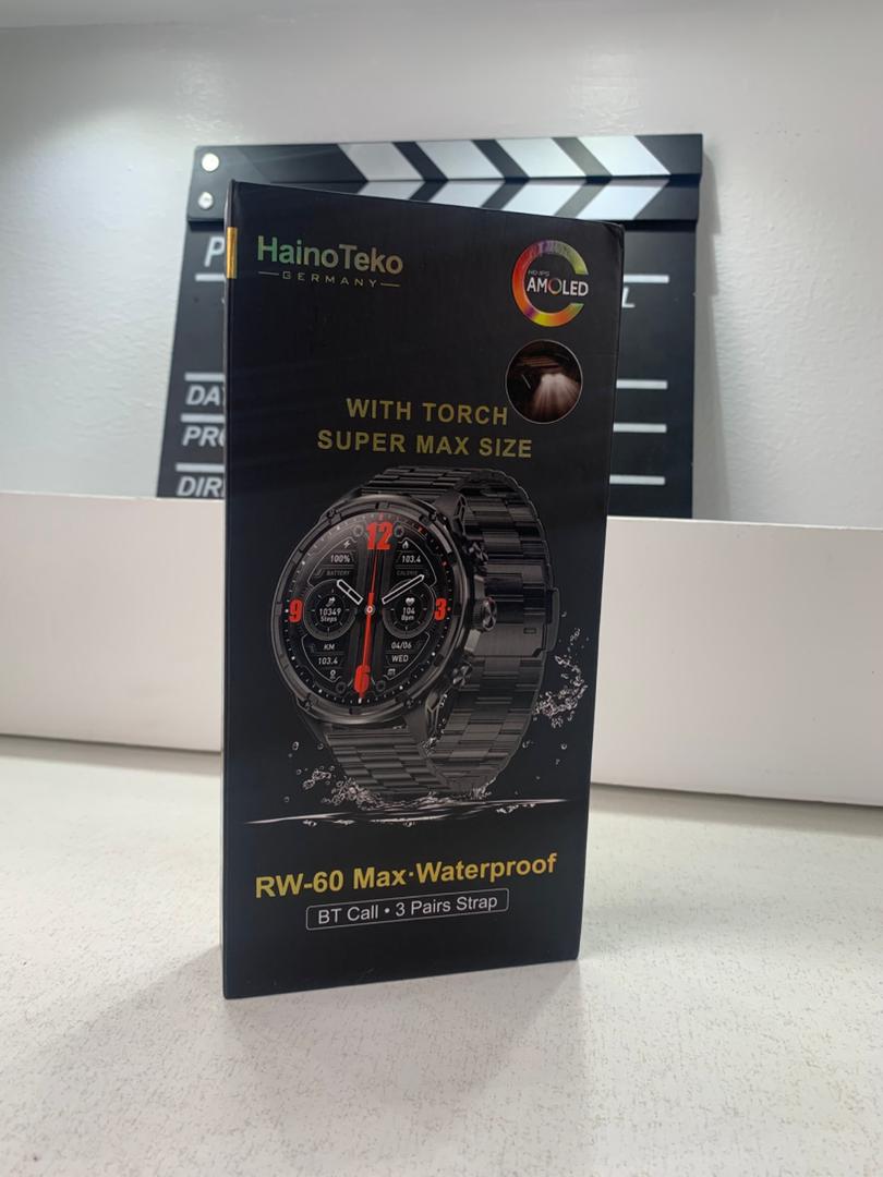 Haino Teko RW-60 Max Smartwatch Premium · Écran XL · Appels Bluetooth · 3 Bracelets inclus