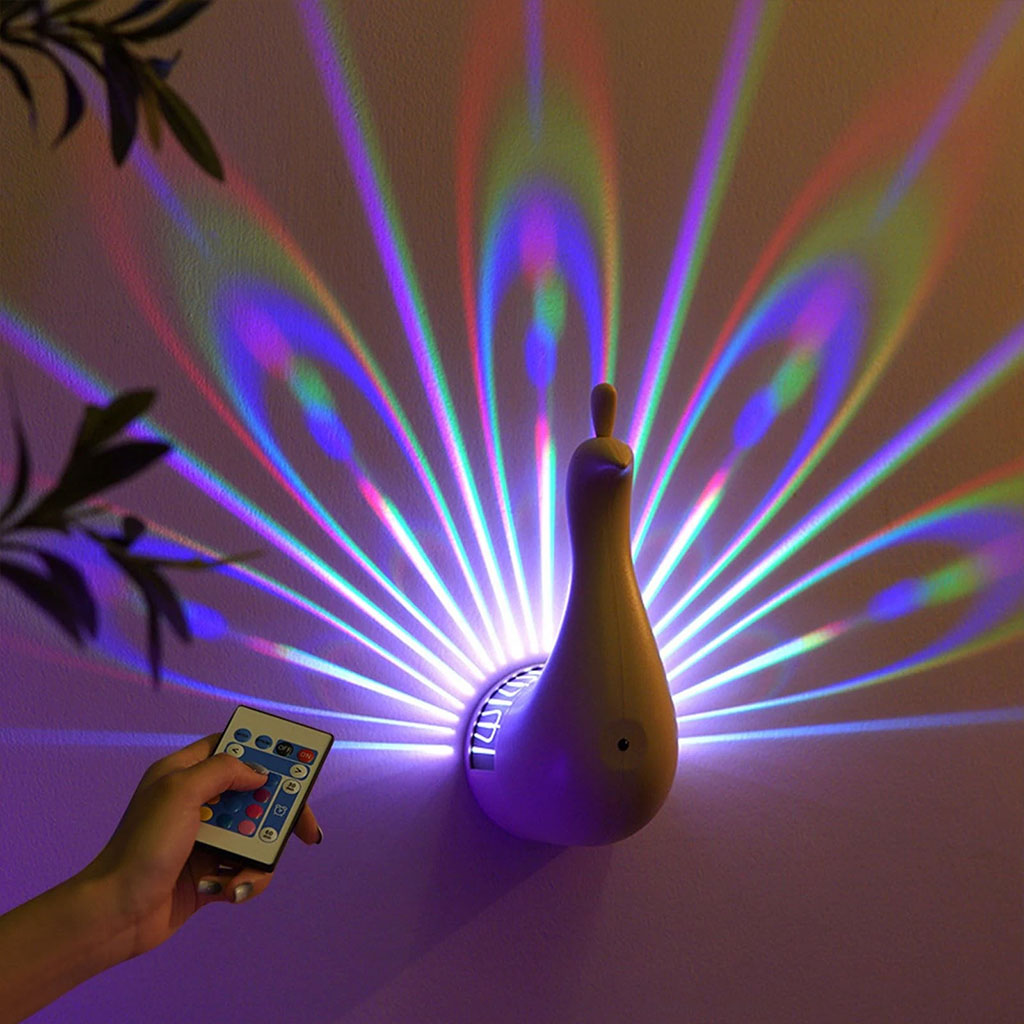 Lampe Projecteur Paon LED – Ambiance lumineuse élégante et apaisante