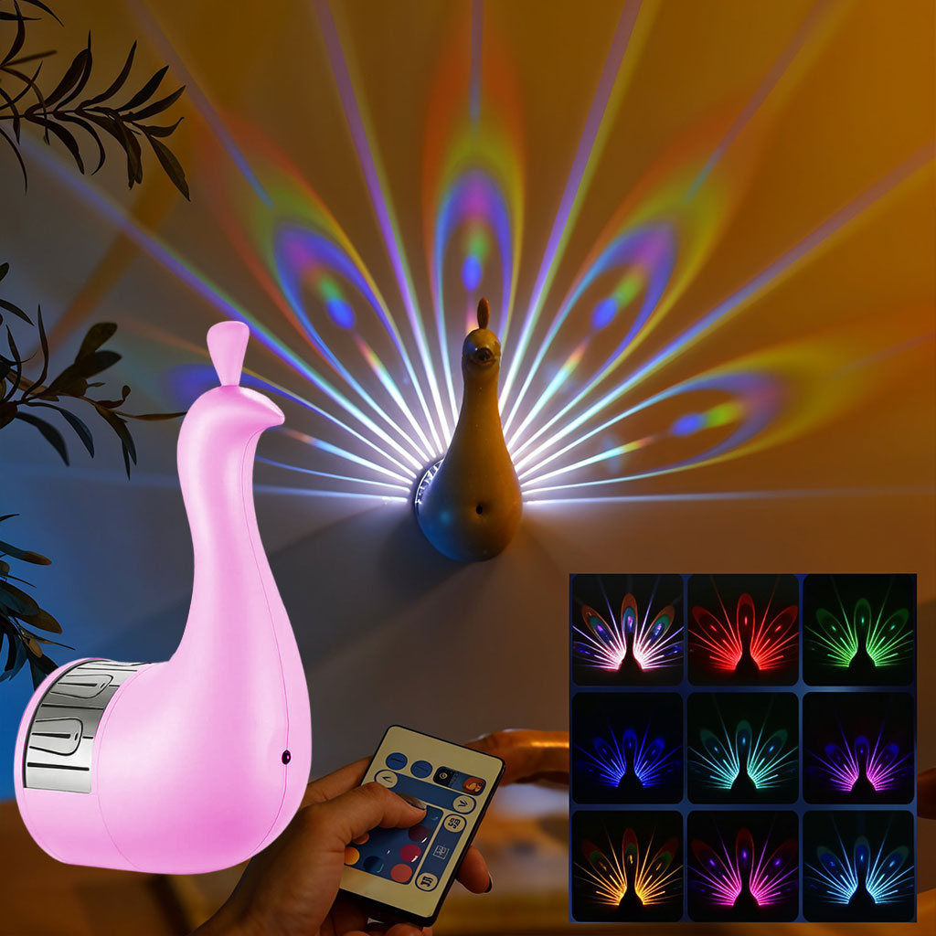 Lampe Projecteur Paon LED – Ambiance lumineuse élégante et apaisante
