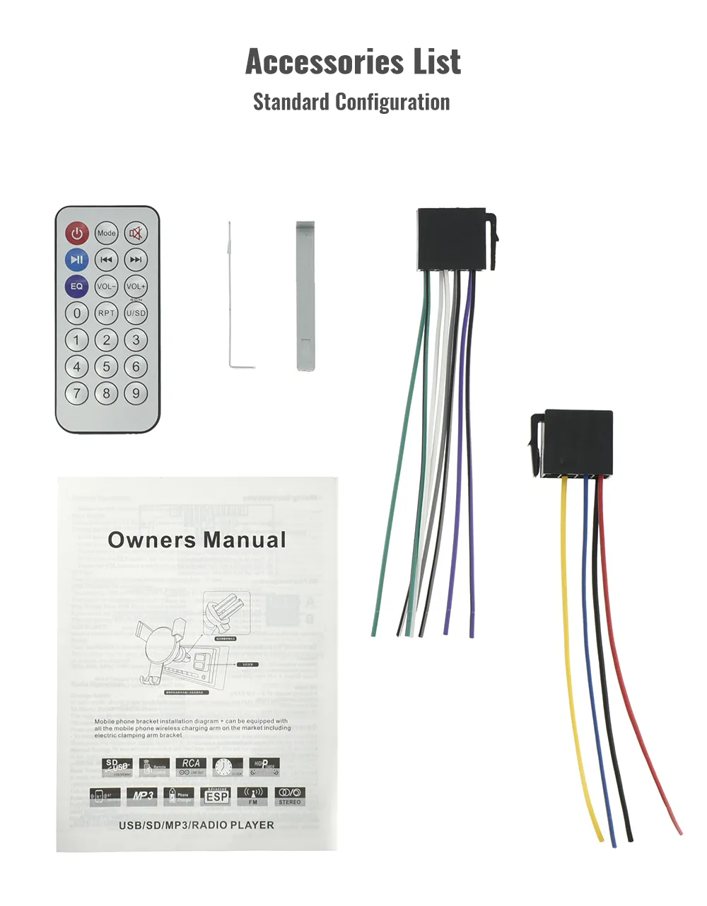 Récepteur Stéréo Voiture Bluetooth 60W – VOITURE BT avec Écran LCD et Carte SD