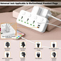 Multiprise Murale&nbsp;LED 3 Prises + 3 USB + Type-C  3 مآخذ كهربائية + 3 منافذ USB + Type-C، مع مفاتيح مستقلة