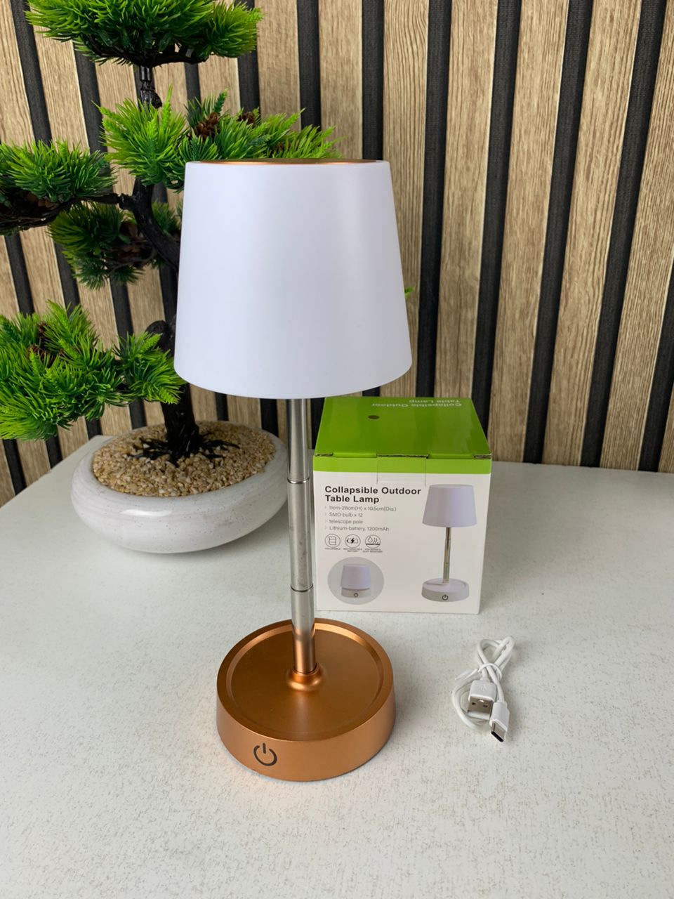 Lampe de Table LED Télescopique Rechargeable – Design Élégant & Contrôle Tactile