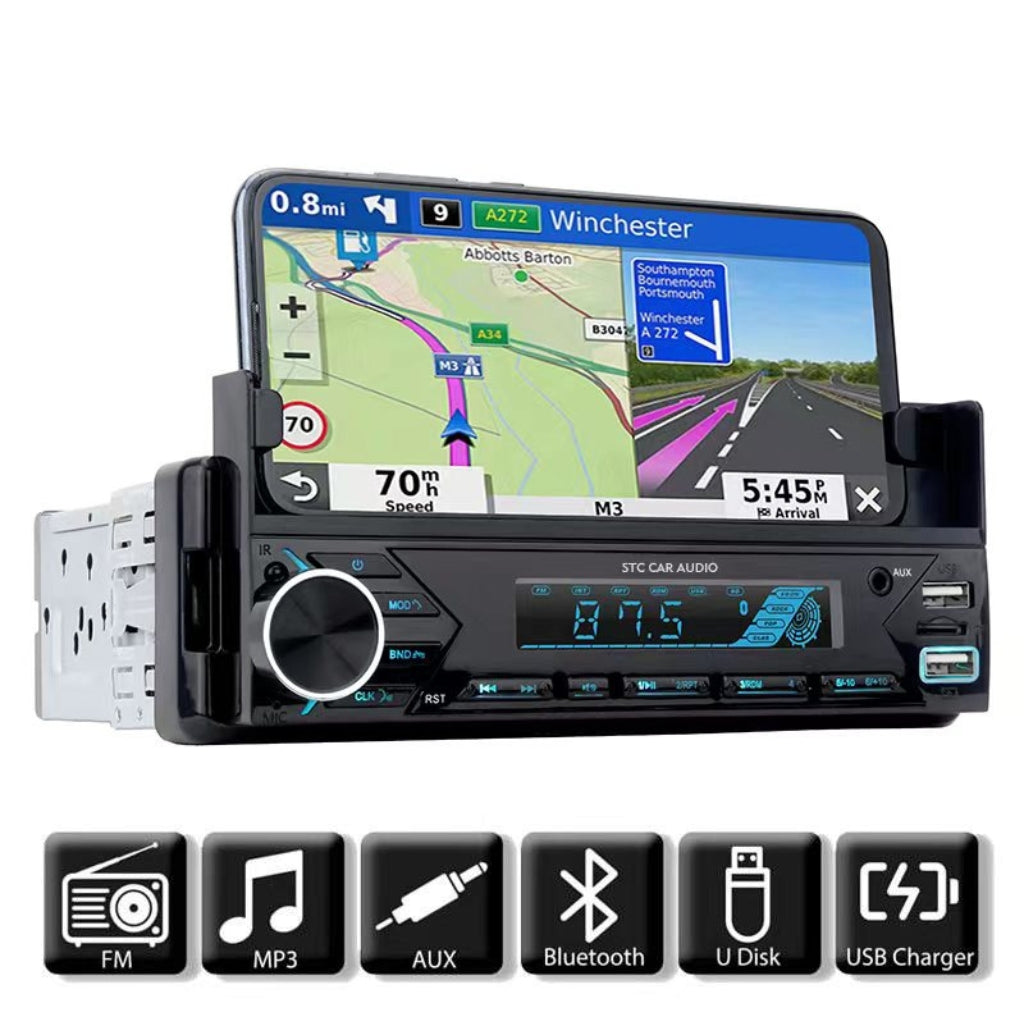 Lecteur MP3 & Radio Voiture STC MP3-7509 – Bluetooth, USB, FM, Charge Rapide et Éclairage RGB