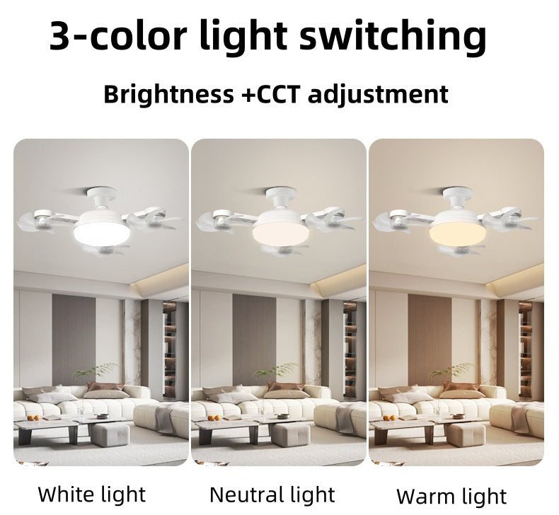 Plafonnier Ventilateur LED Drone Connecté | Culot E27 – Éclairage Dimmable et Fraîcheur Instantanée