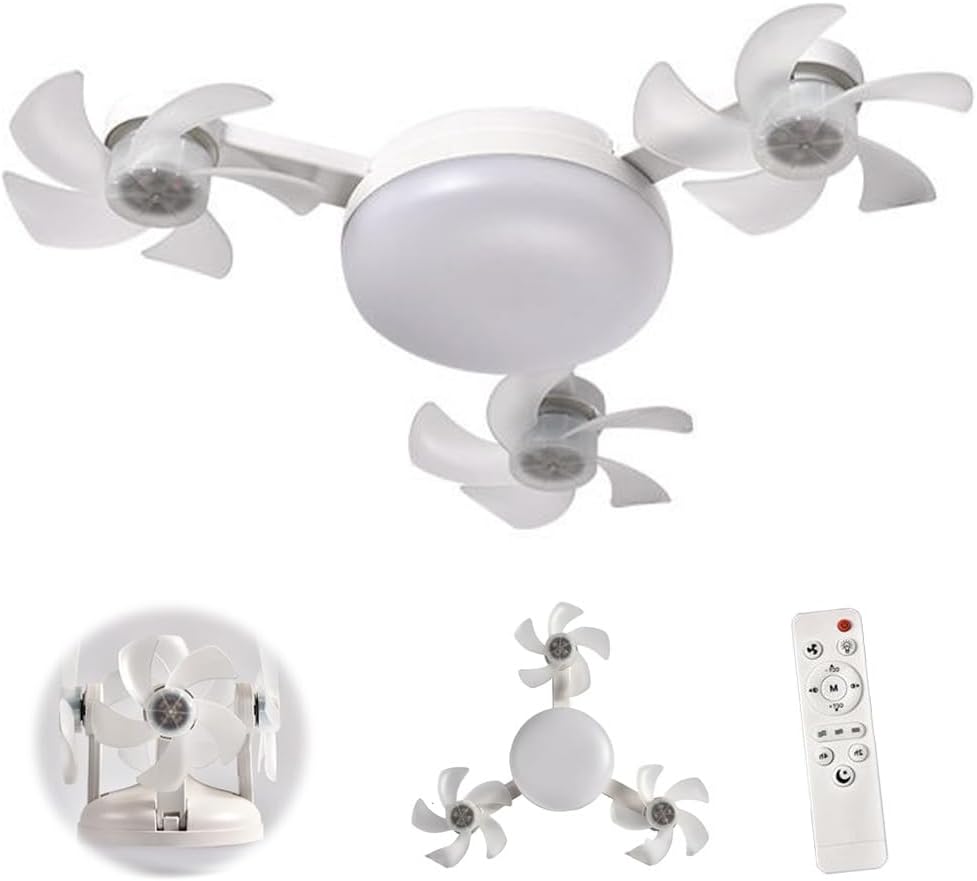 Plafonnier Ventilateur LED Drone Connecté | Culot E27 – Éclairage Dimmable et Fraîcheur Instantanée