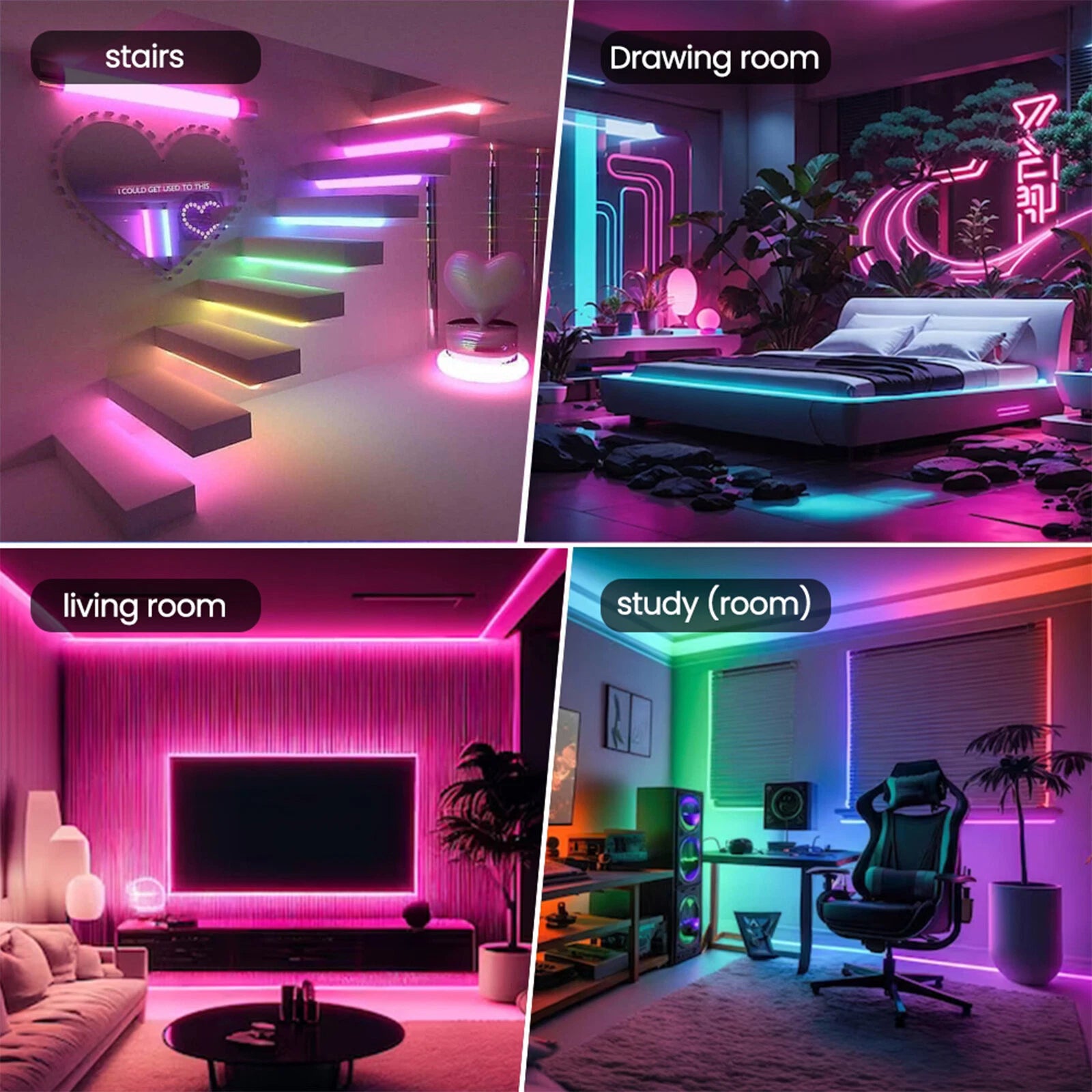🌈 Bande LED RGB Tube 360° Numérique – 5M | USB 5V | App Control