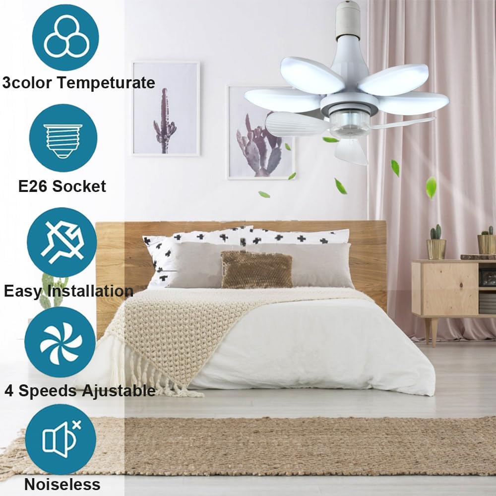 Ventilateur de Plafond Lumineux Intelligent 2-en-1 avec Télécommande – L'Innovation qui Rafraîchit et Illumine Votre Quotidien