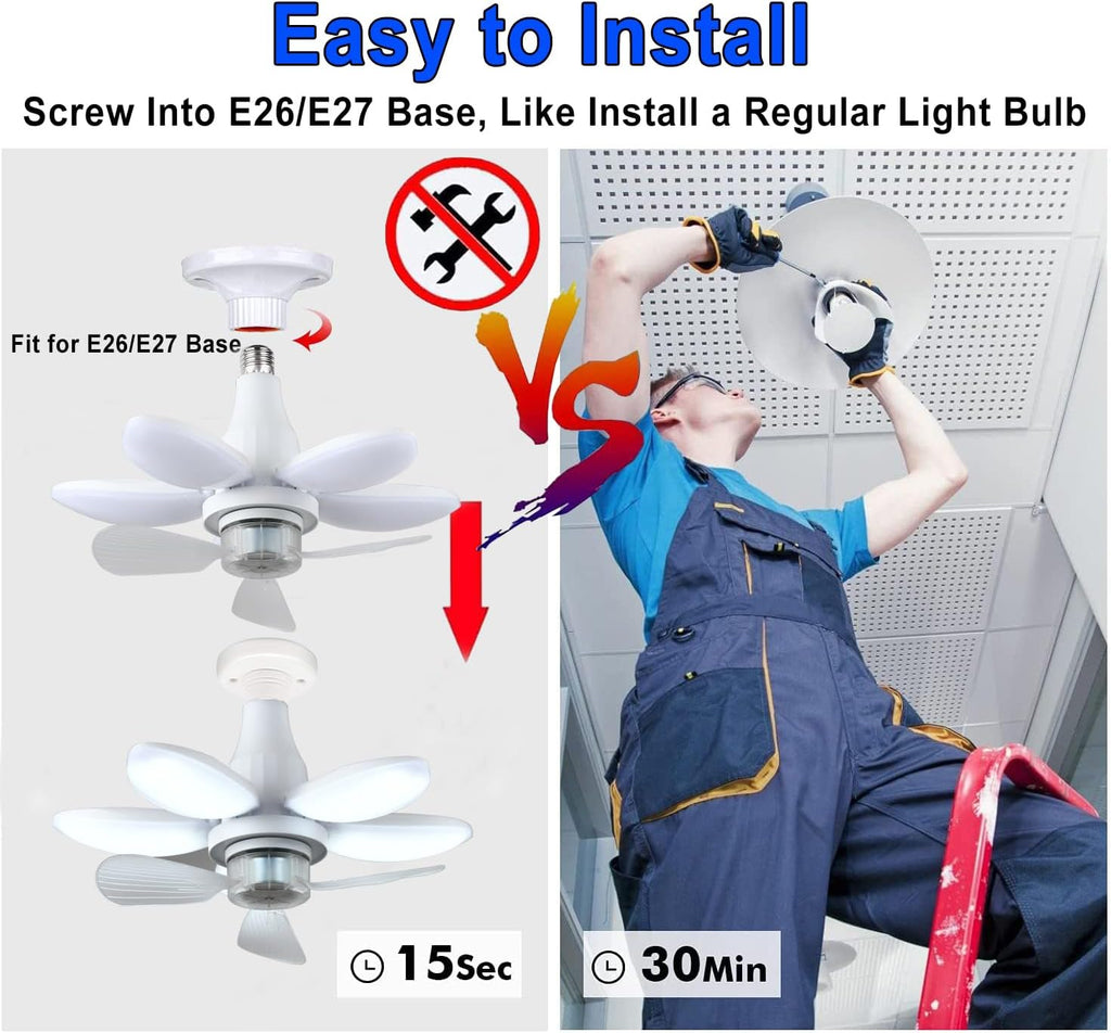 Ventilateur de Plafond Lumineux Intelligent 2-en-1 avec Télécommande – L'Innovation qui Rafraîchit et Illumine Votre Quotidien