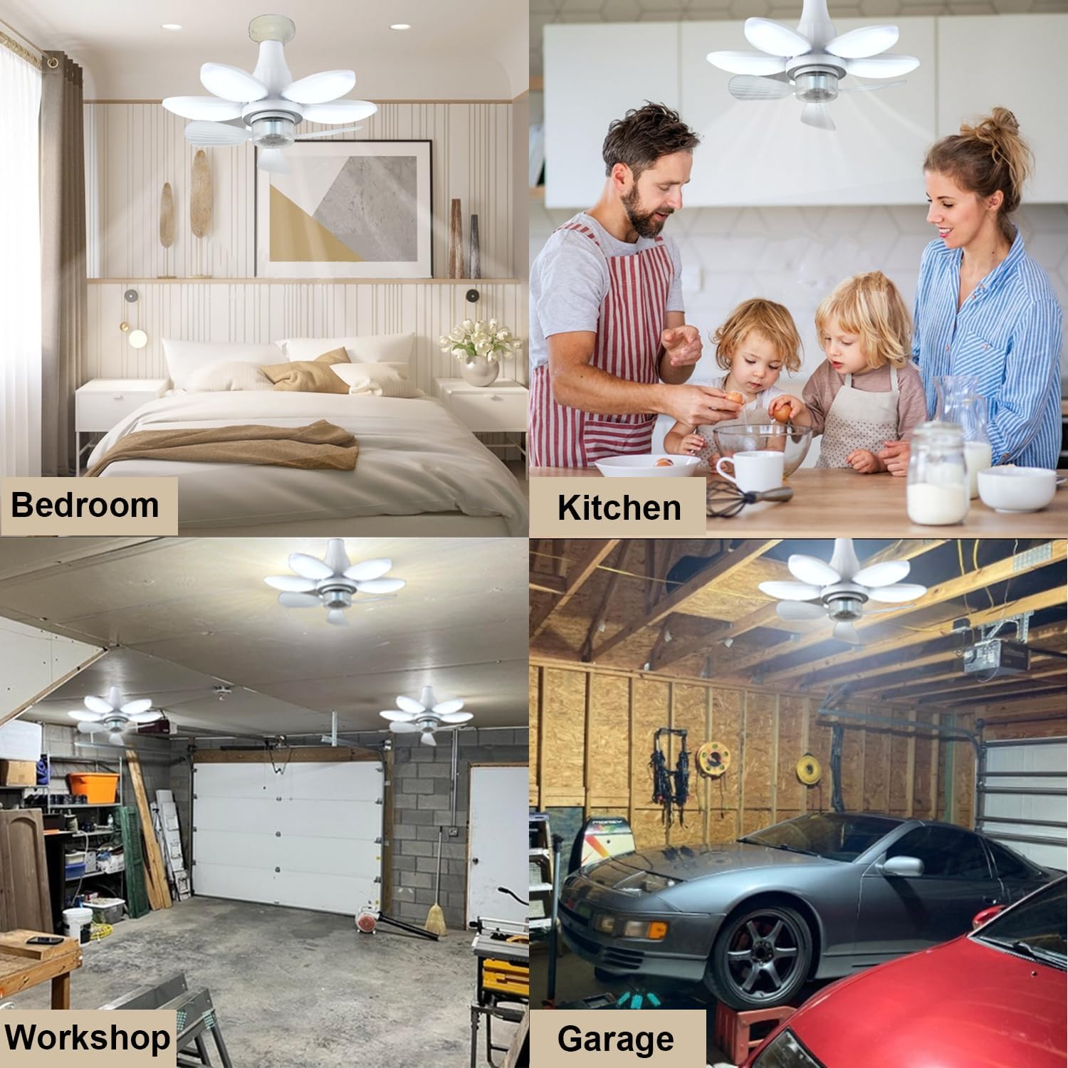 Ventilateur de Plafond Lumineux Intelligent 2-en-1 avec Télécommande – L'Innovation qui Rafraîchit et Illumine Votre Quotidien