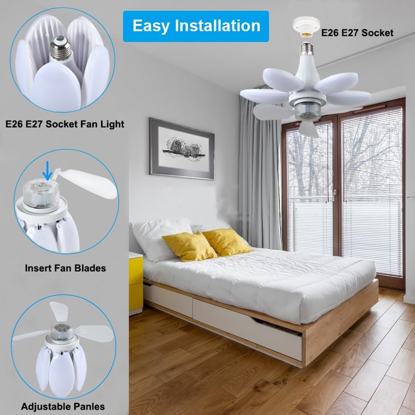 Ventilateur de Plafond Lumineux Intelligent 2-en-1 avec Télécommande – L'Innovation qui Rafraîchit et Illumine Votre Quotidien