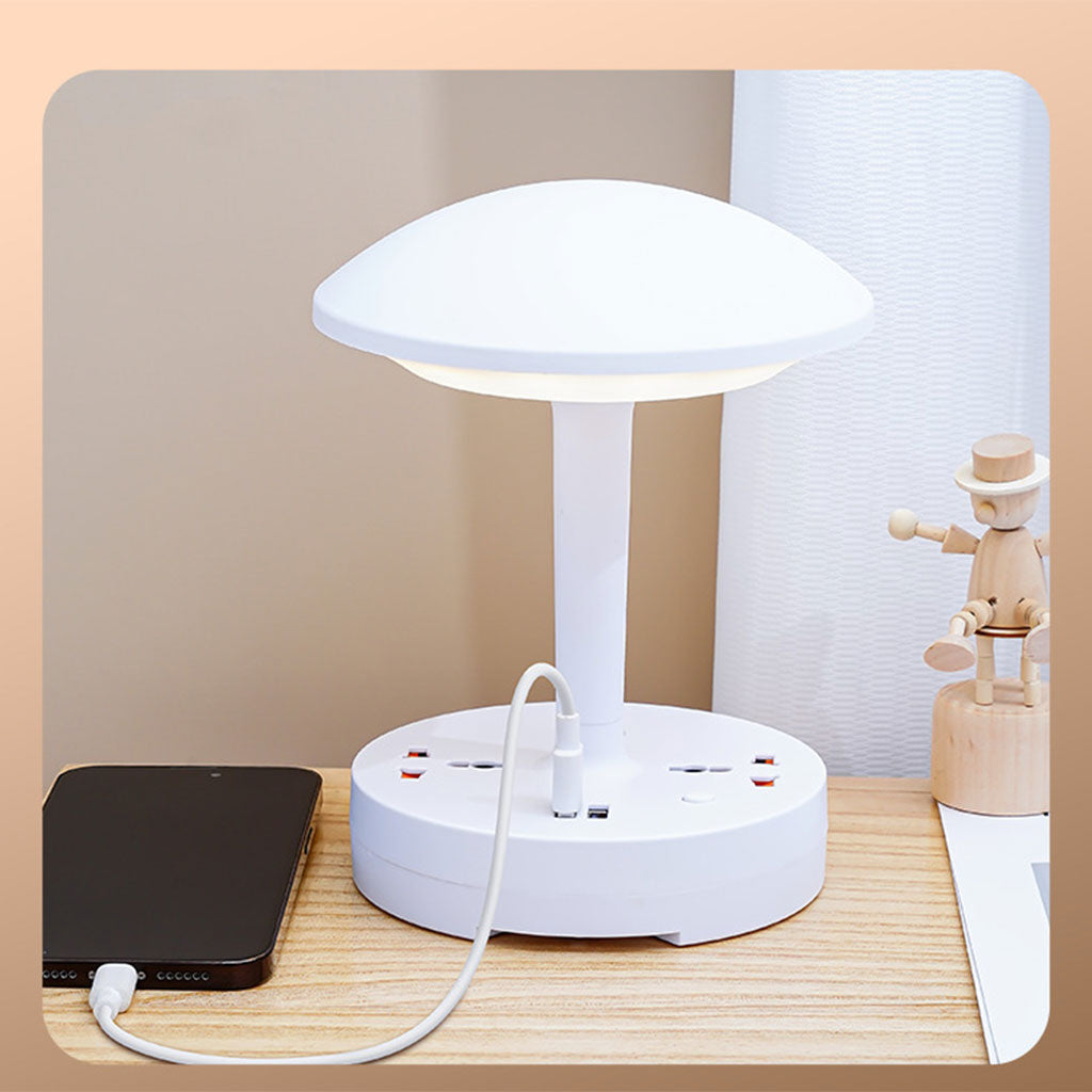 Multiprise 2500W avec Lampe de Bureau LED — 3 Couleurs & 2 Ports USB
