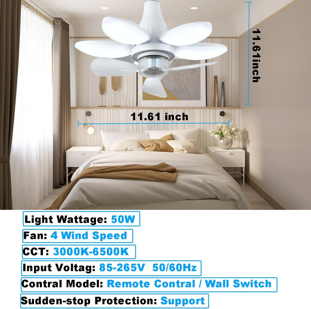 Ventilateur de Plafond Lumineux Intelligent 2-en-1 avec Télécommande – L'Innovation qui Rafraîchit et Illumine Votre Quotidien