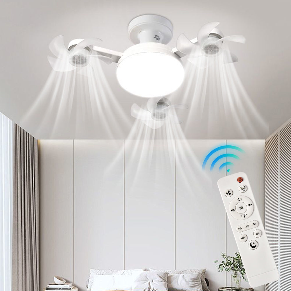 Plafonnier Ventilateur LED Drone Connecté | Culot E27 – Éclairage Dimmable et Fraîcheur Instantanée
