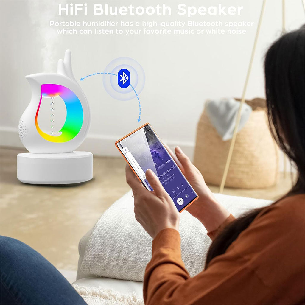 Humidificateur Antigravité & Haut-parleur Bluetooth RGB – L’Alliance Parfaite du Design et du Bien-être 💧🎶
