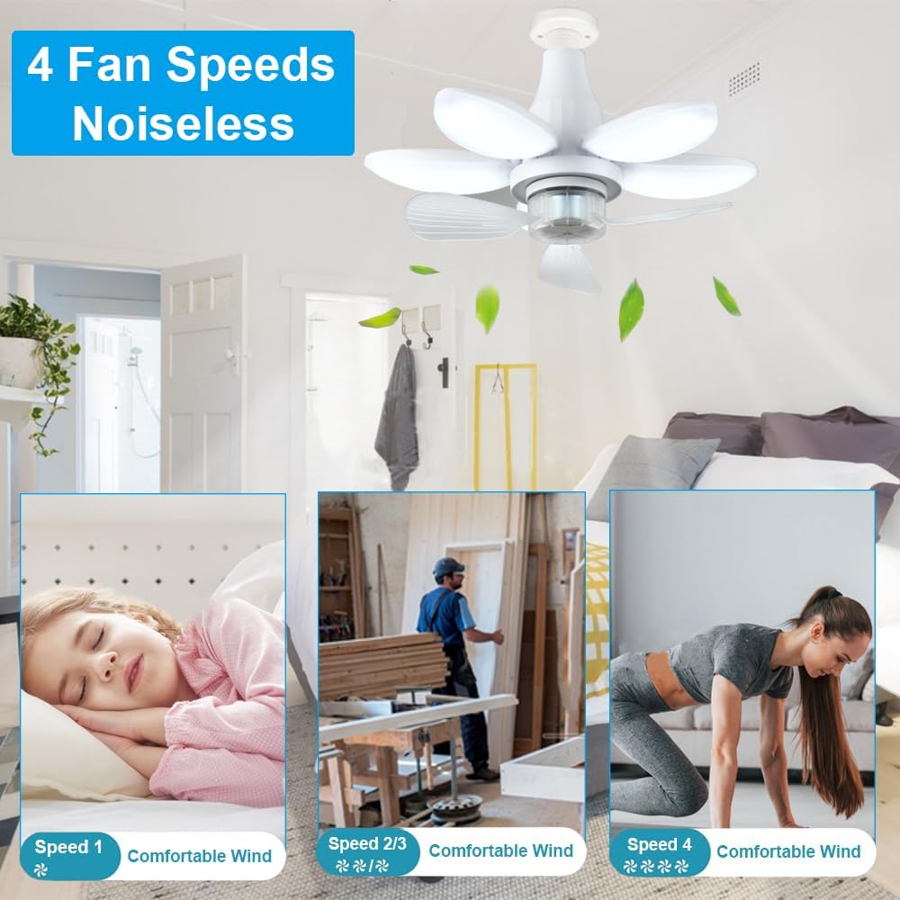 Ventilateur de Plafond Lumineux Intelligent 2-en-1 avec Télécommande – L'Innovation qui Rafraîchit et Illumine Votre Quotidien