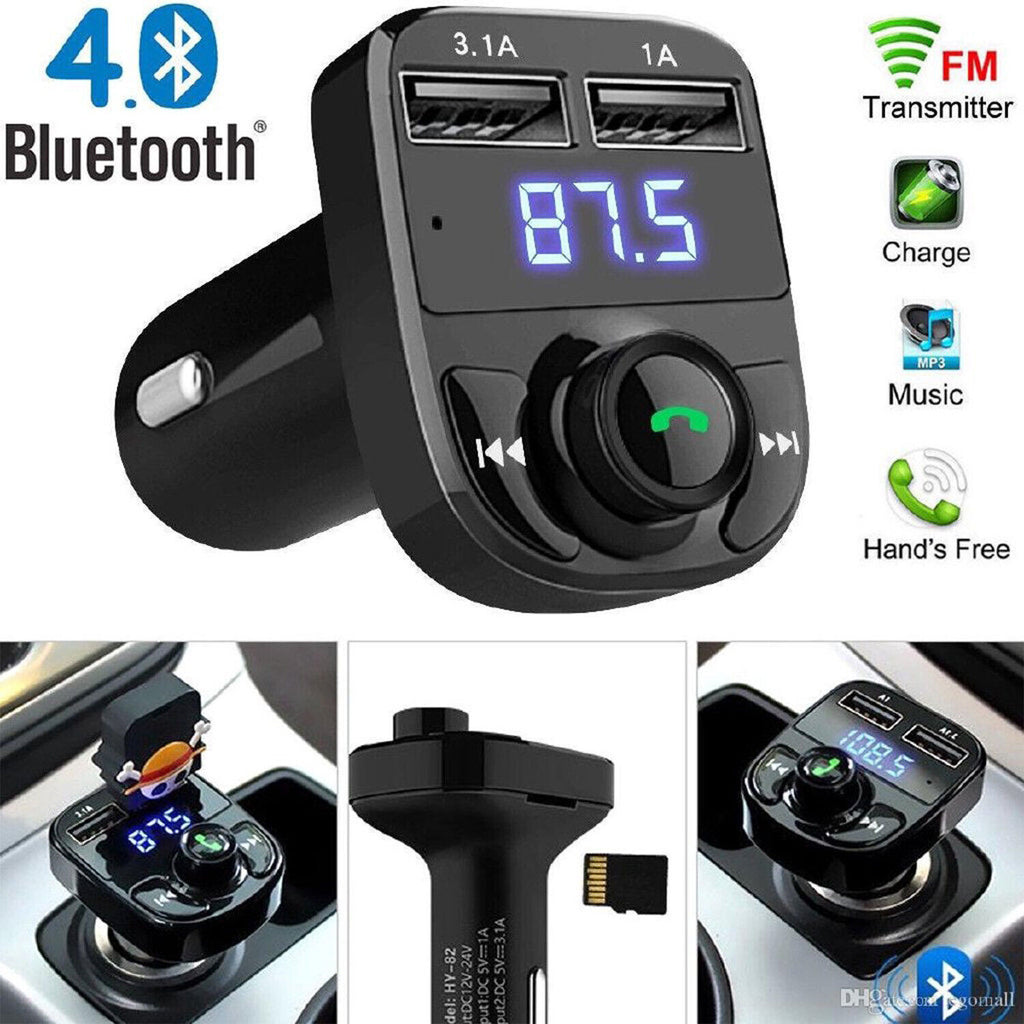 Transmetteur FM Bluetooth X8 — Musique, Appels Mains Libres & Charge Rapide pour Voiture