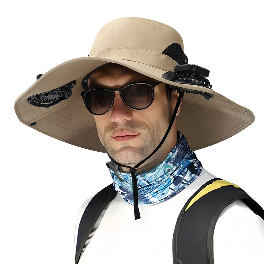 ☀️ Chapeau Solaire Intelligent avec Double Ventilateur