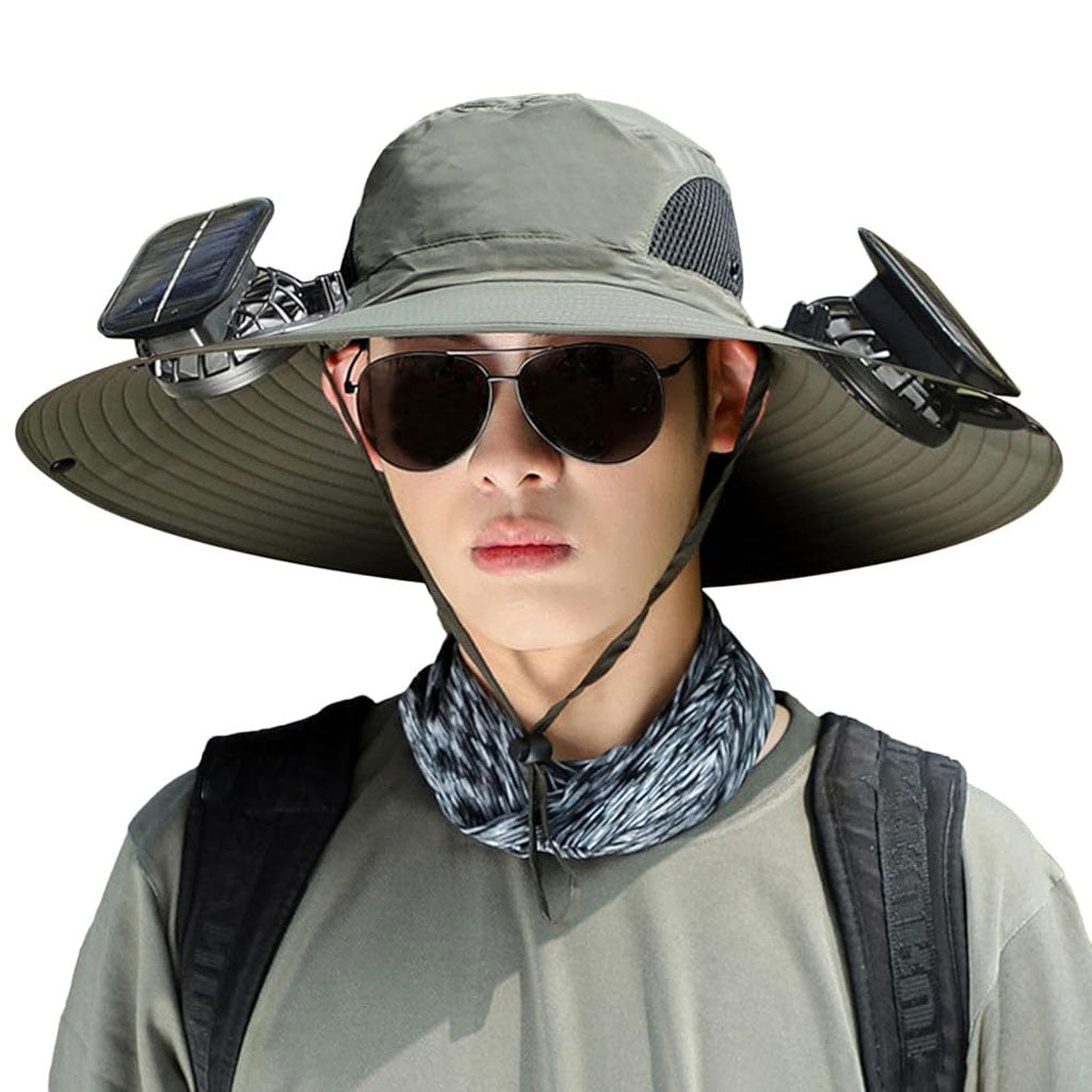 ☀️ Chapeau Solaire Intelligent avec Double Ventilateur