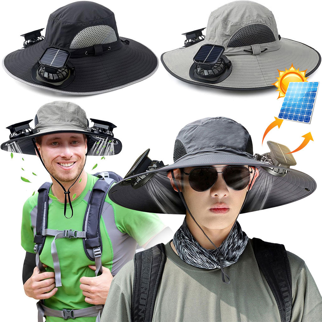 ☀️ Chapeau Solaire Intelligent avec Double Ventilateur
